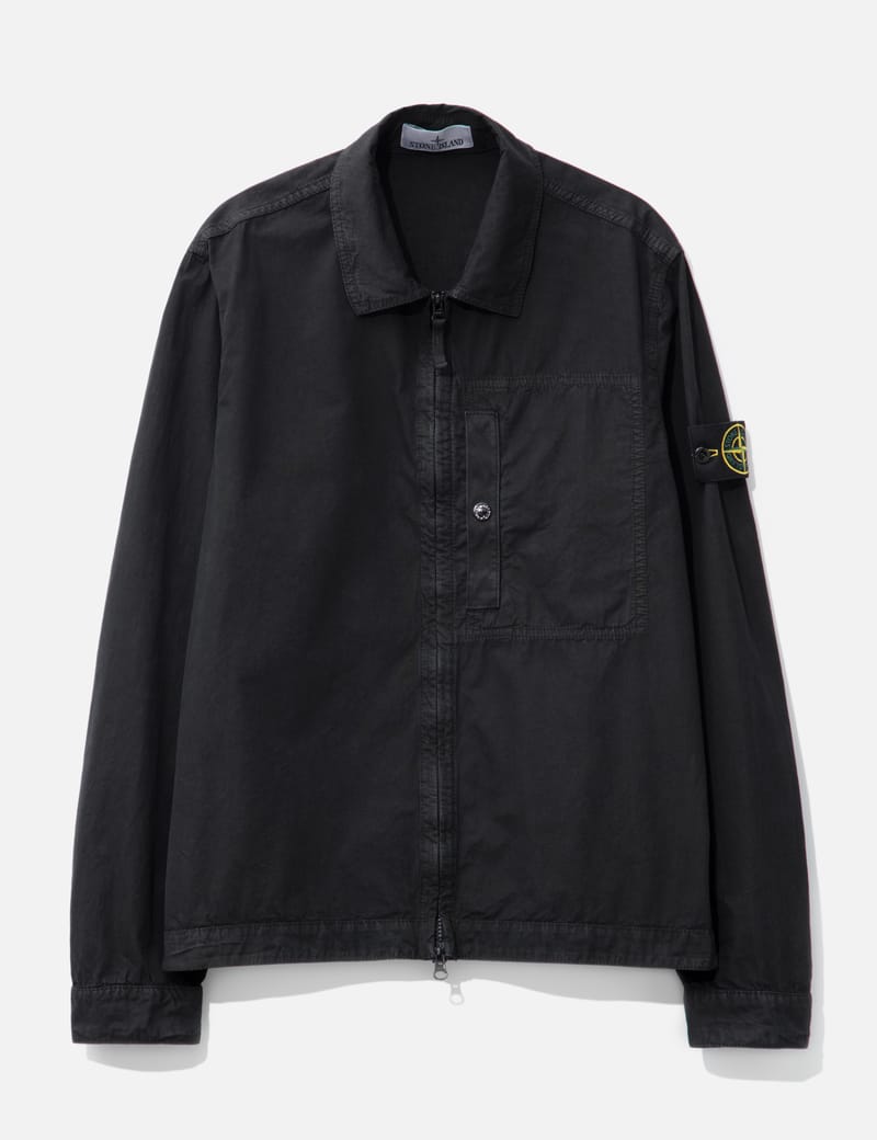 Stone Island - Old Effect Cotton Overshirt | HBX - Globally