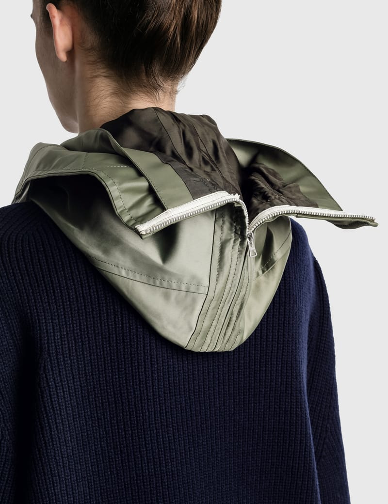 Sacai - Wool Knit Hoodie | HBX - Globally Curated Fashion and 