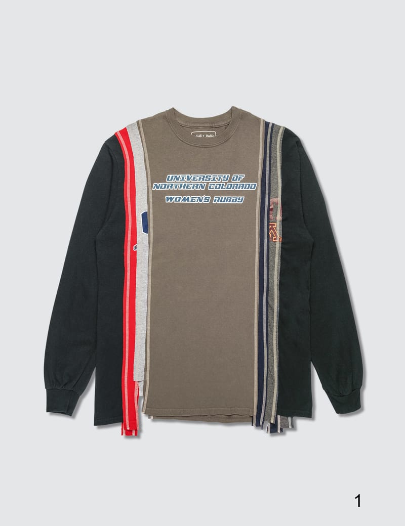 LS Crew Neck T-Shirt – Purple/Sax Blue | Needles | Nepenthes