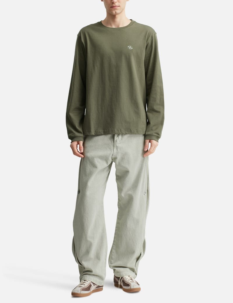 San San Gear Cotton Wave Pants - Washed gray cotton pants with