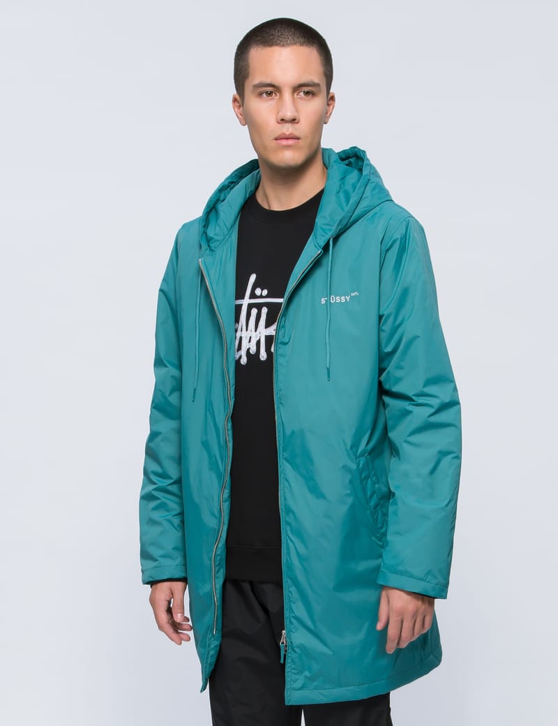 Stussy long hooded hot sale coach jacket