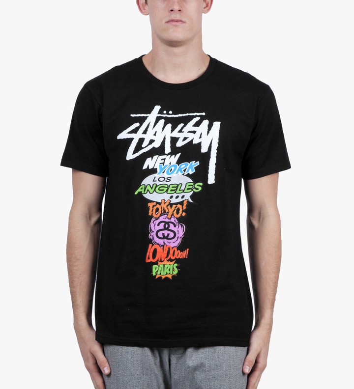 ★人気★【Stussy】★Stussy World Tour LS T-Shirt★Black★ Stüssy - Black Pop World Tour T-Shirt | HBX - Globally