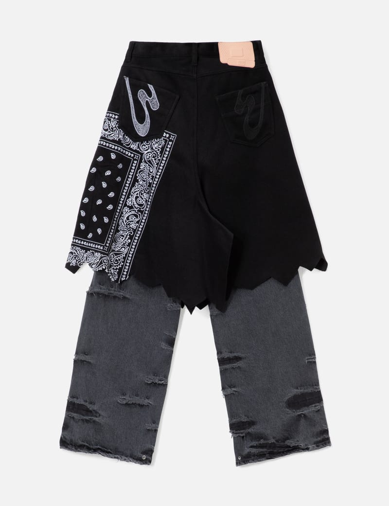 パンツ PDF channel PDF Tokyo Calling Pants - Black Italian cotton pants with bandana