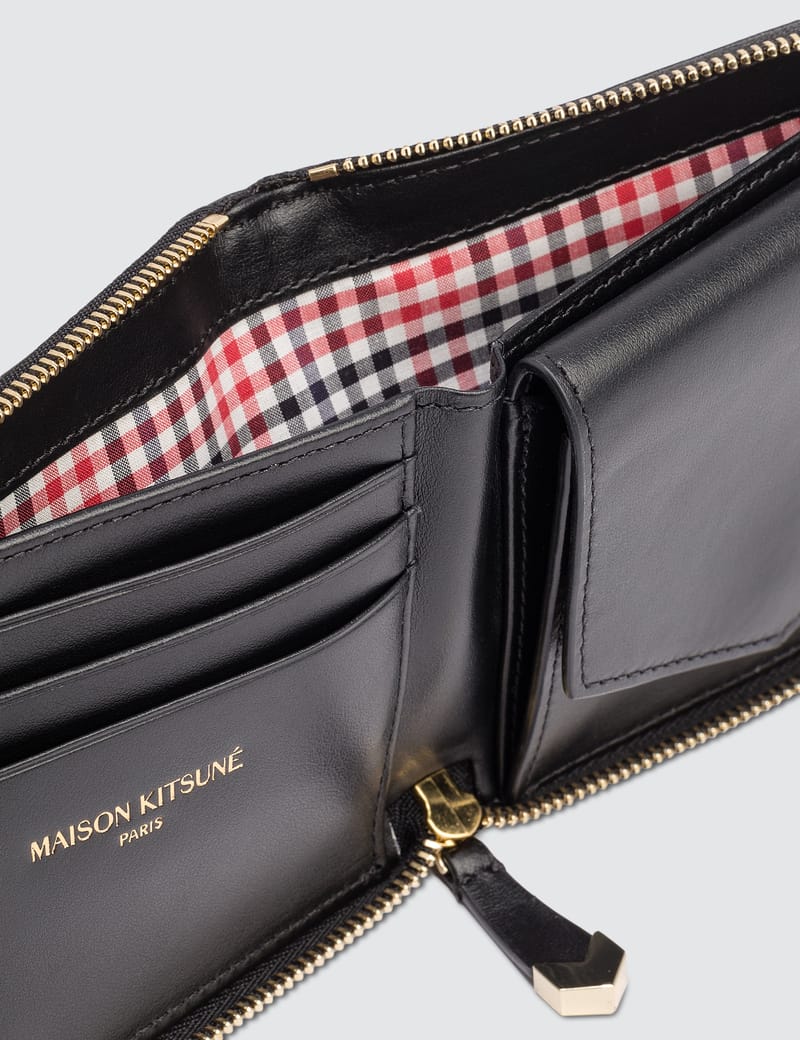 Maison Kitsuné - Zipped Wallet Leather | HBX