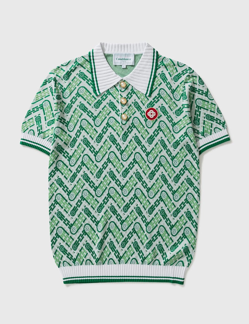 Casablanca - グリーン モノグラム ポロシャツ | HBX - ハイプビースト ...