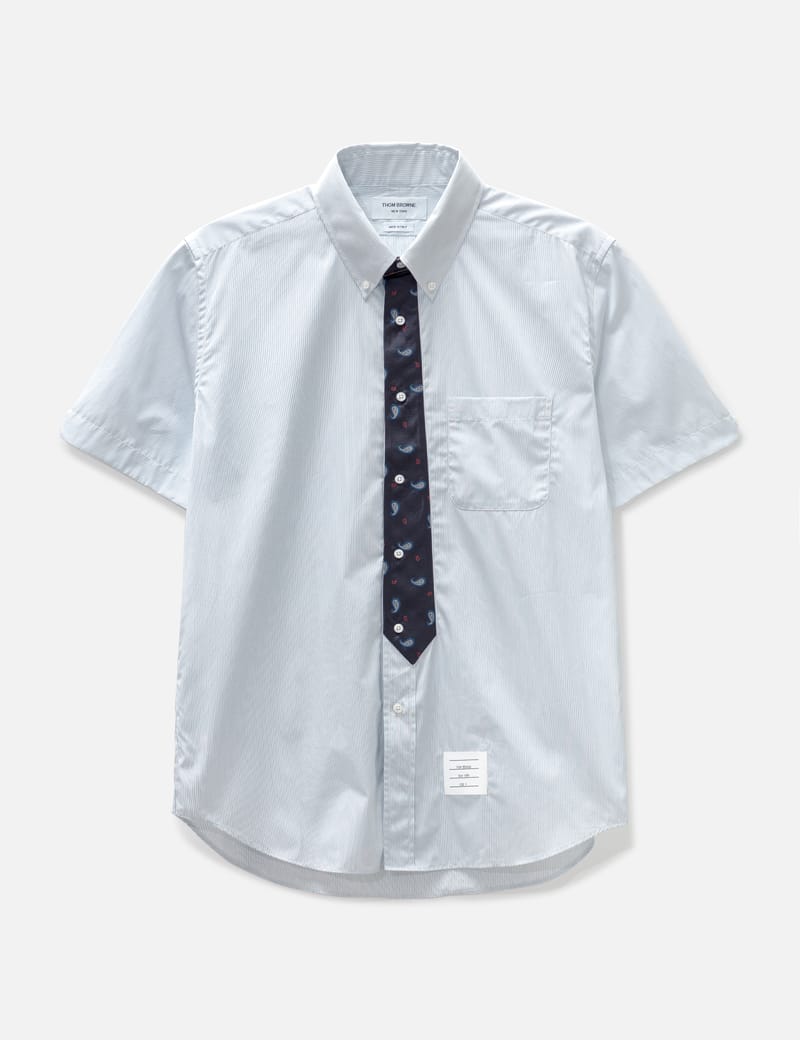 Thom Browne - PAISLEY JACQUARD TIE STRAIGHT FIT SHORT SLEEVE SHIRT