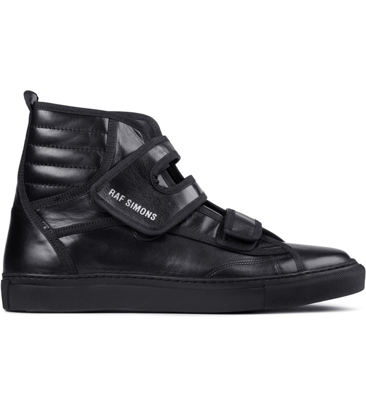 Raf Simons - Black High Velcro Sneaker | HBX