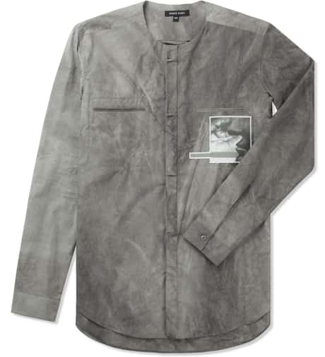 Damir Doma - Slate Grey SALIX Collarless Shirt | HBX