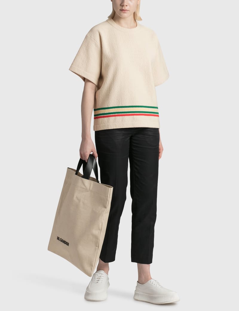 Jil Sander - Jil Sander+ ストライプ テクスチャード Tシャツ | HBX