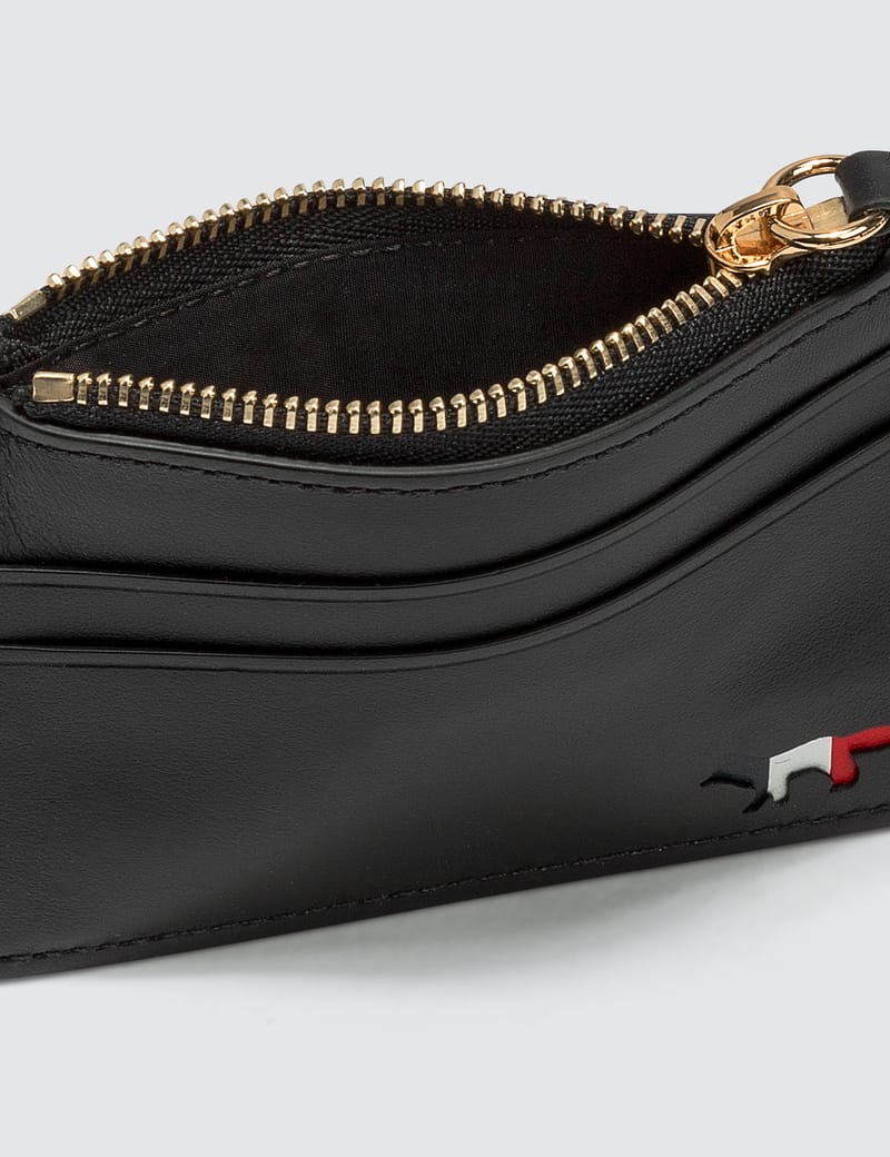 メゾンキツネ - Tricolor Fox Zipped Leather Card Holder | HBX