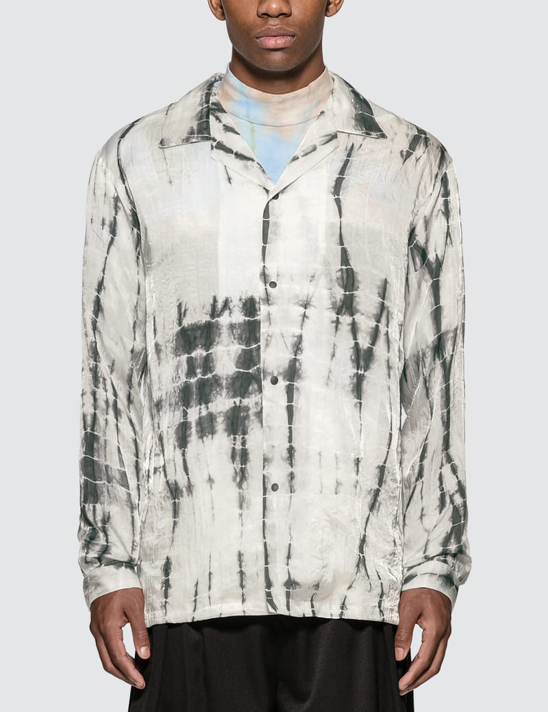 Sasquatchfabrix. - Oriental Tie Dye Open Collar Long Sleeve Shirt