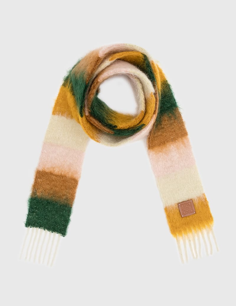 Loewe - Striped Scarf In Mohair | HBX - HYPEBEAST 為您搜羅全球潮流時尚品牌