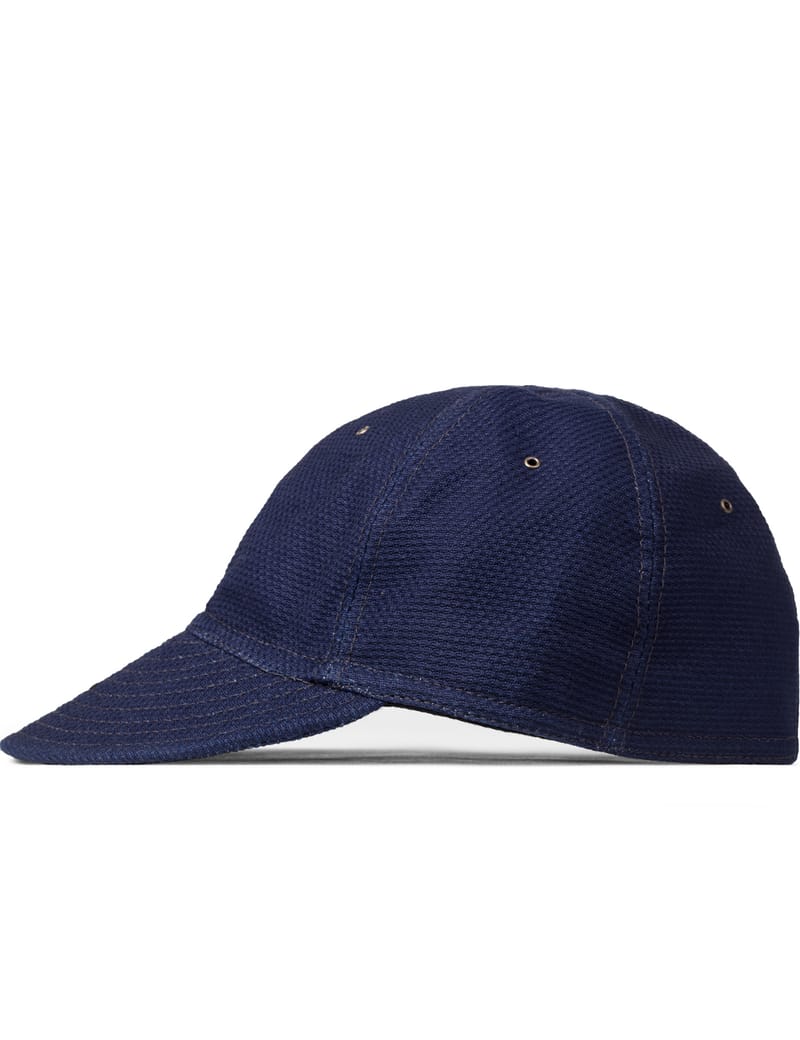 The Hill-Side - Lightweight Indigo Sashiko 6-Panel Ball Cap | HBX