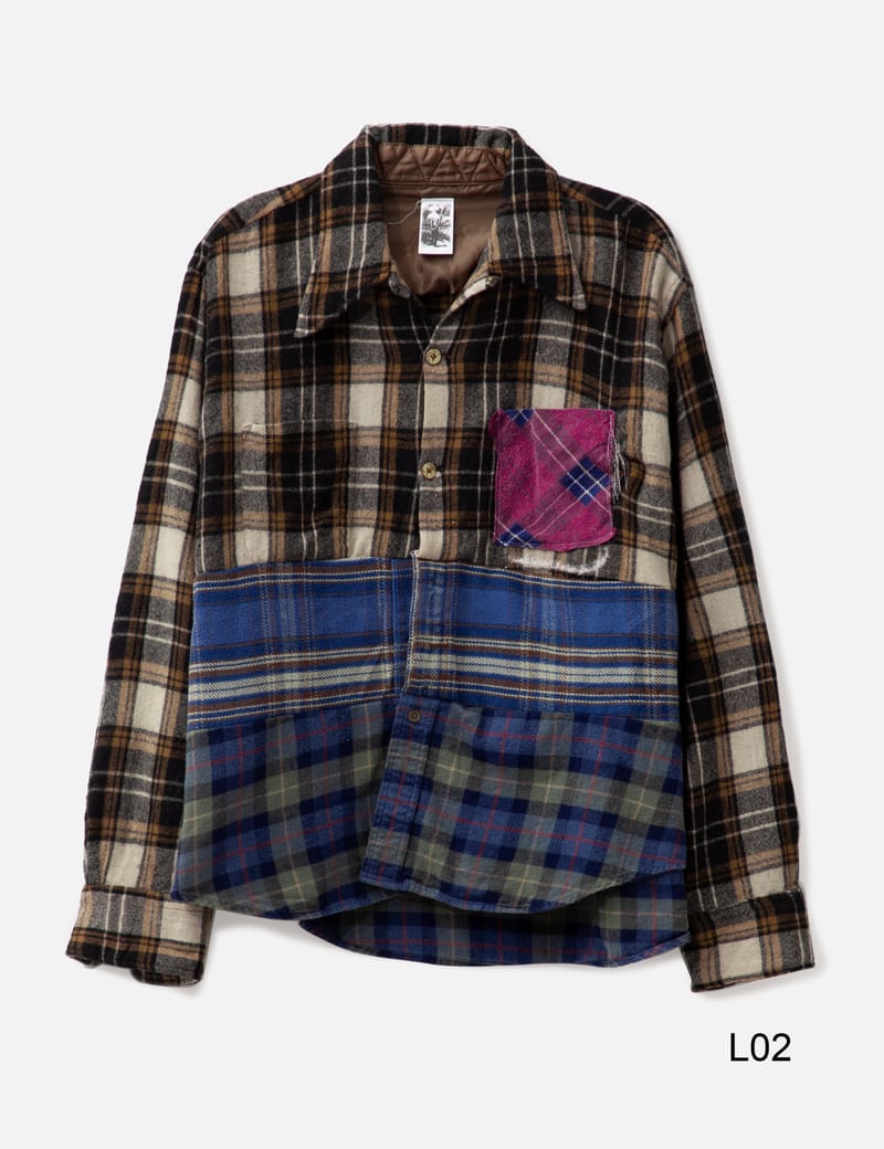 ポロシャツ HUECLOSET Dekki cropped tweed half shirt Basketcase - Chop Flannel Shirt | HBX - Globally Curated