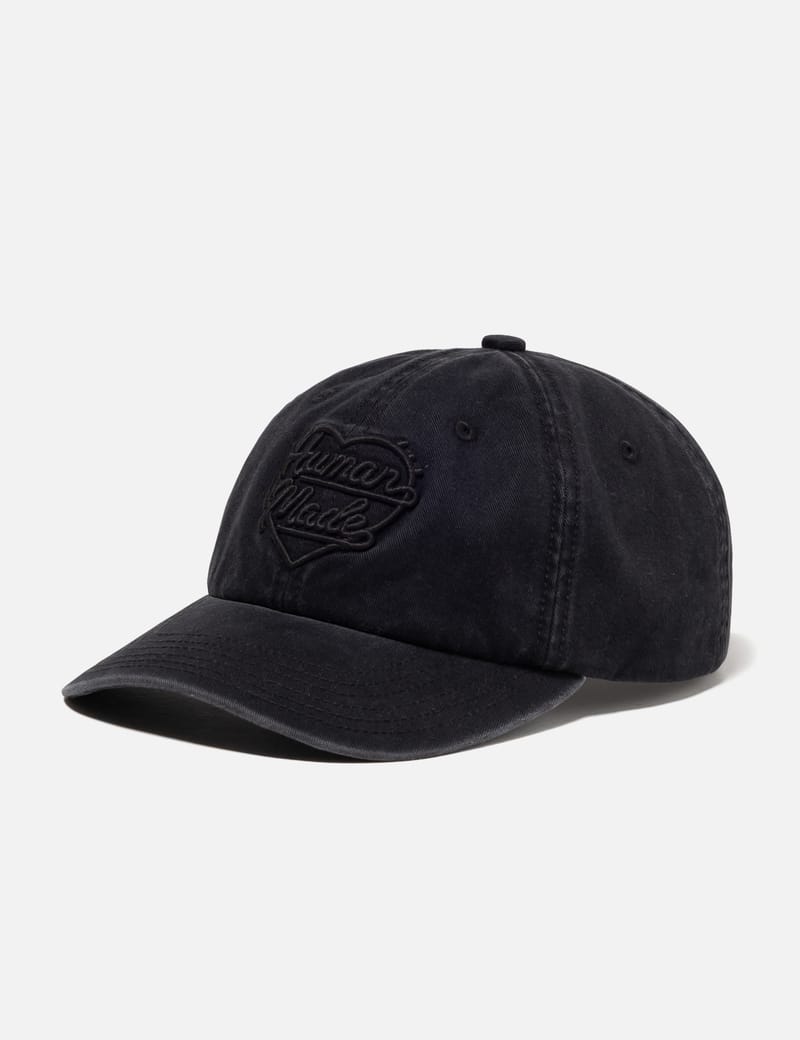 Human Made 6 Panel Twill Cap - Black chino twill with three