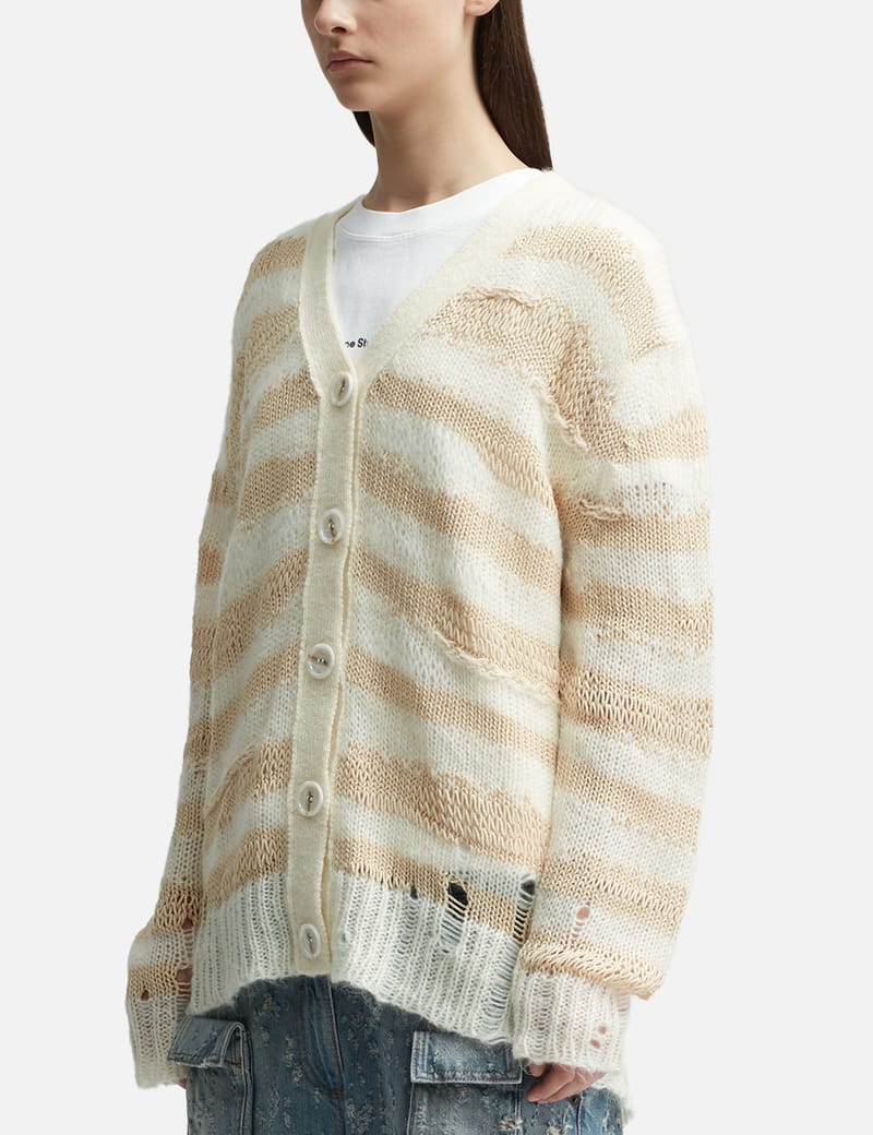 Acne Studios - Distressed Stripe Cardigan | HBX - Globally