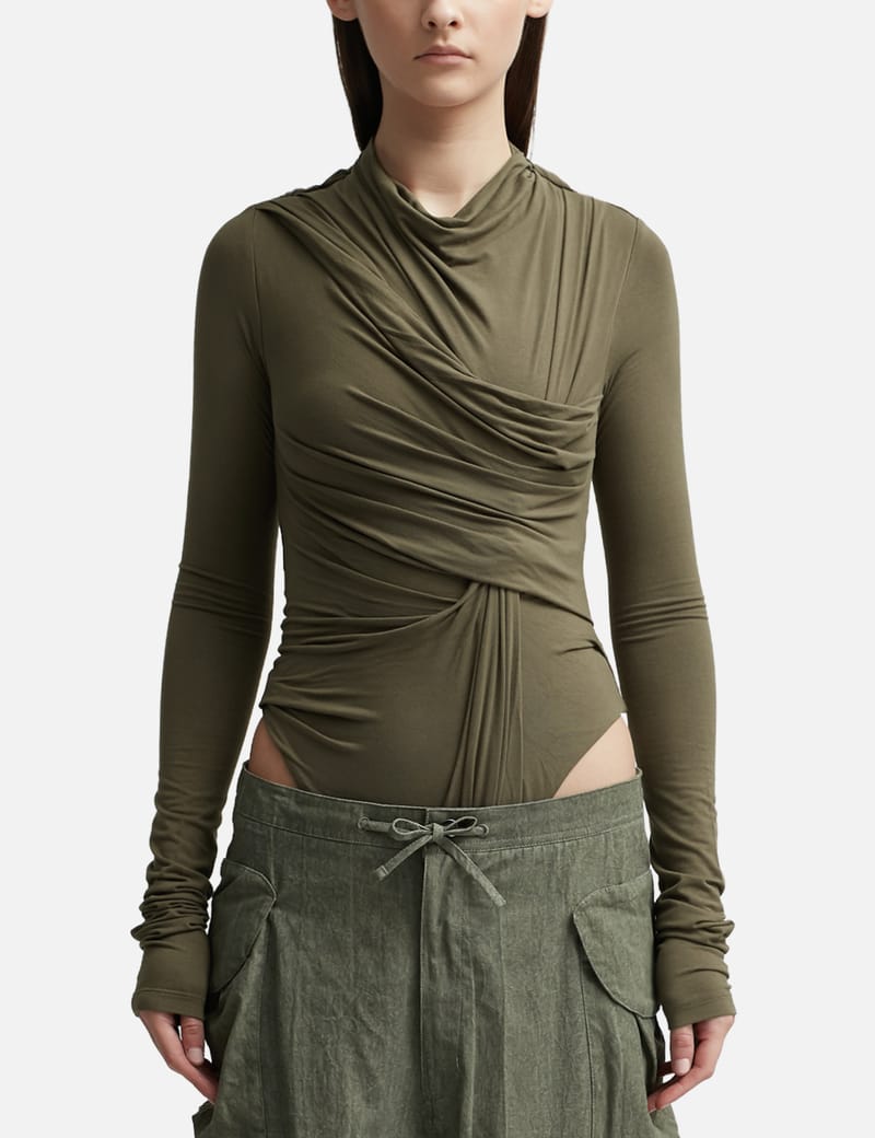 セットアップ ENTIRE STUDIOS GREY NYLON-BLEND BODYSUIT ENTIRE STUDIOS long-sleeve Bodysuit | Grey | FARFETCH
