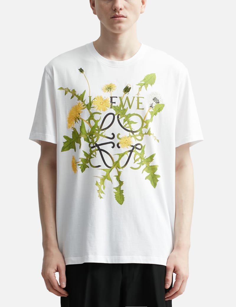 LOEWE ロエベ 22AW ANAGRAM FLOWERS T-SHIRT アナグラム フラワー刺繍 半袖Tシャツ TH526Y22X70 ホワイト