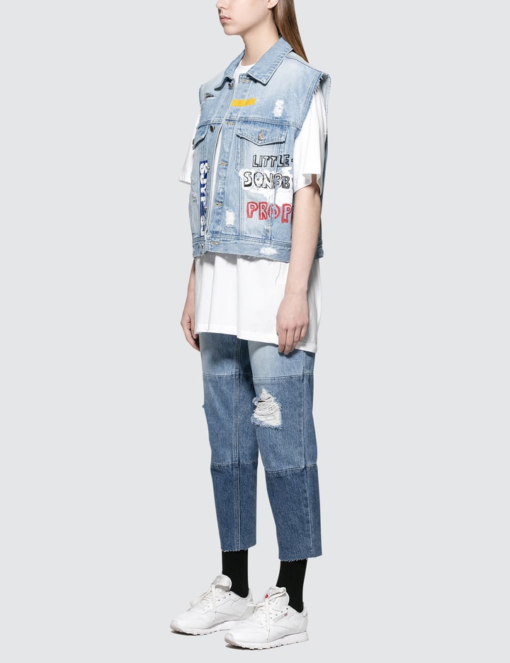 SJYP - Graphic Painted Denim Vest Jacket | HBX - Globally Curated ...