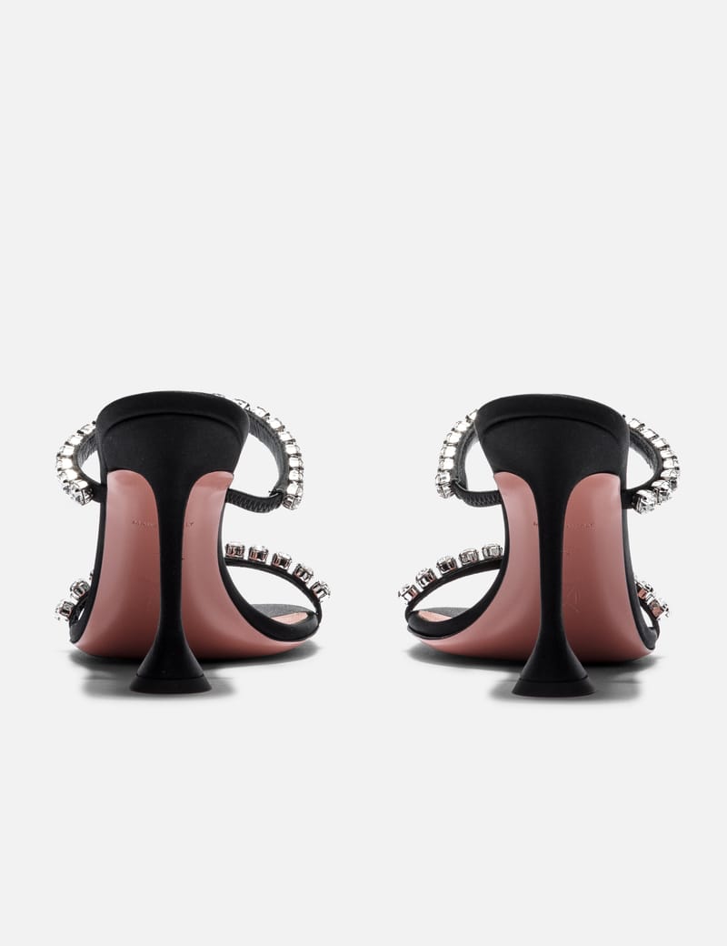 サンダル・ミュール AMINA MUADDI Black Satin Gigi Mules Amina Muaddi Black Satin Gigi Mules In