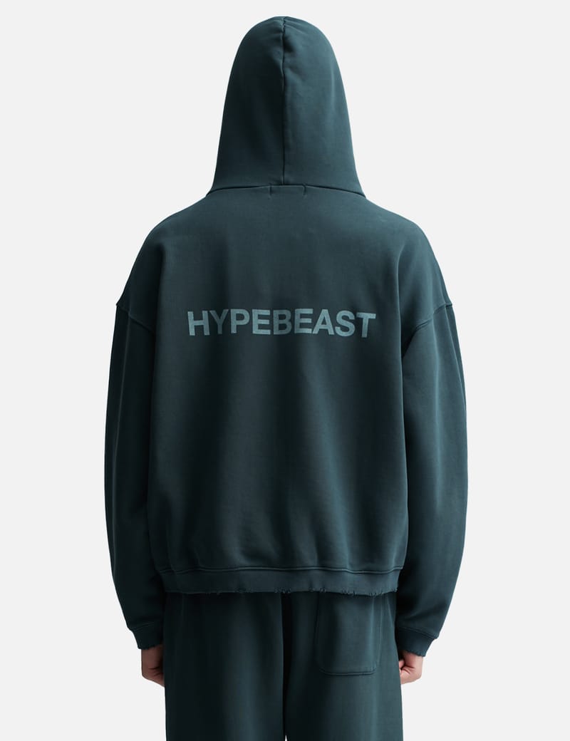 HYPEBEAST - GARMENT DYED LOGO ZIP-UP HOODIE | HBX - Globally HYPEBEAST - GARMENT DYED LOGO ZIP-UP HOODIE | HBX - Globally