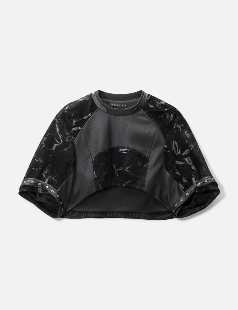 YOHAN KIM - YOHAN KIM LEATHER CROPPED SWEATER | HBX - Globally