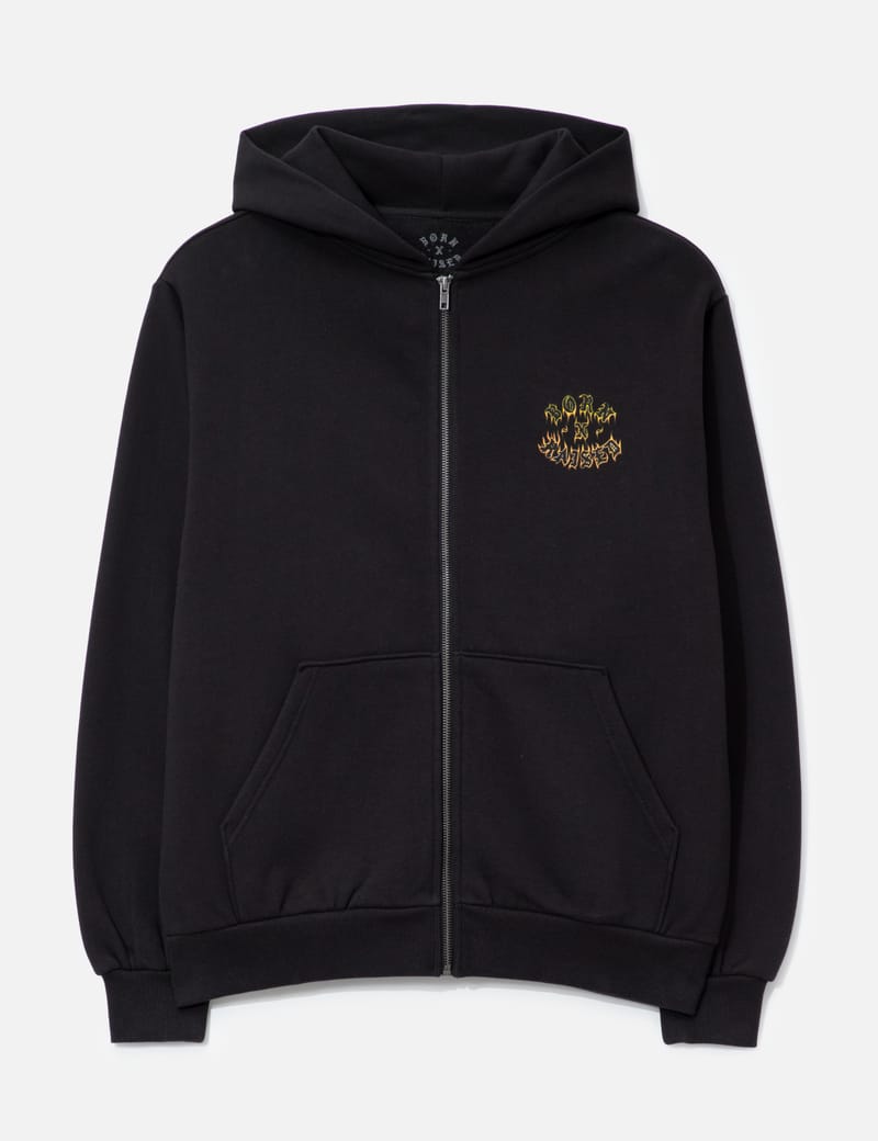Born x Raised Guadalupe Zip Up Hoodie - Black relaxed-fit hoodie Born x Raised Guadalupe Zip Up Hoodie - Black relaxed-fit hoodie