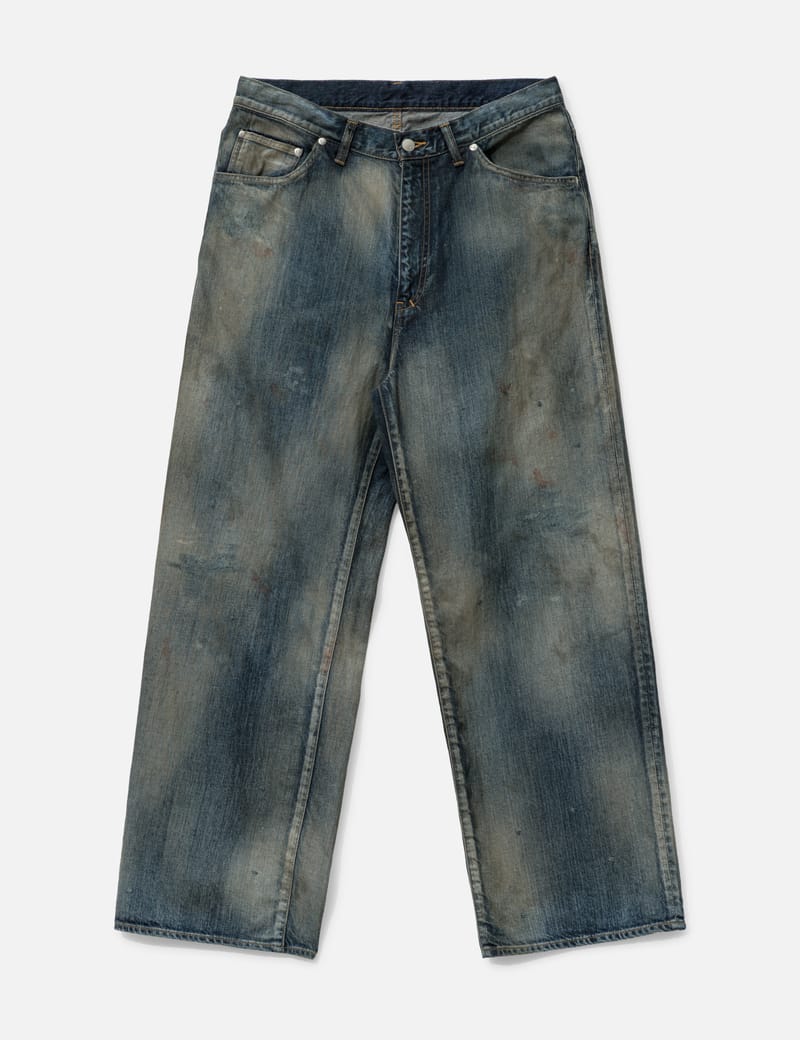 m*y様 ancellm AGING STRAIGHT 5P DENIM PAN ANCELLM - Aging Wide Denim 5P Pants | HBX