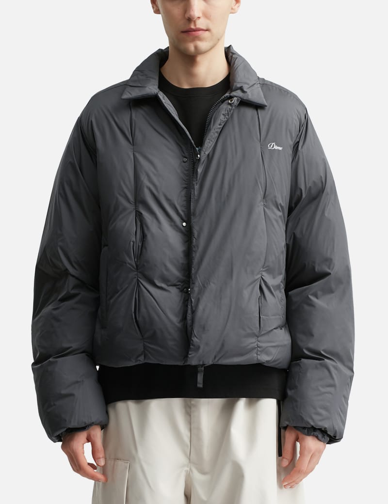 Dime Pleated Puffer - Charcoal insulated puffer with pleated