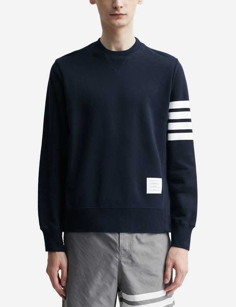 Thom Browne Loopback Jersey Knit 4 Bar Crewneck Sweatshirt HBX