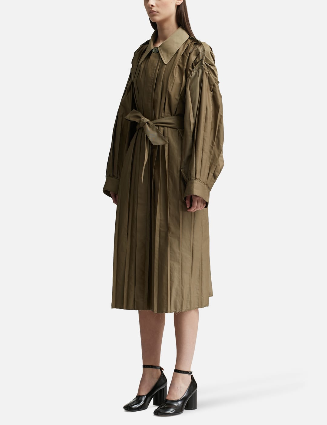 MM6 Maison Margiela - Pleated Trench Coat | HBX - Globally Curated