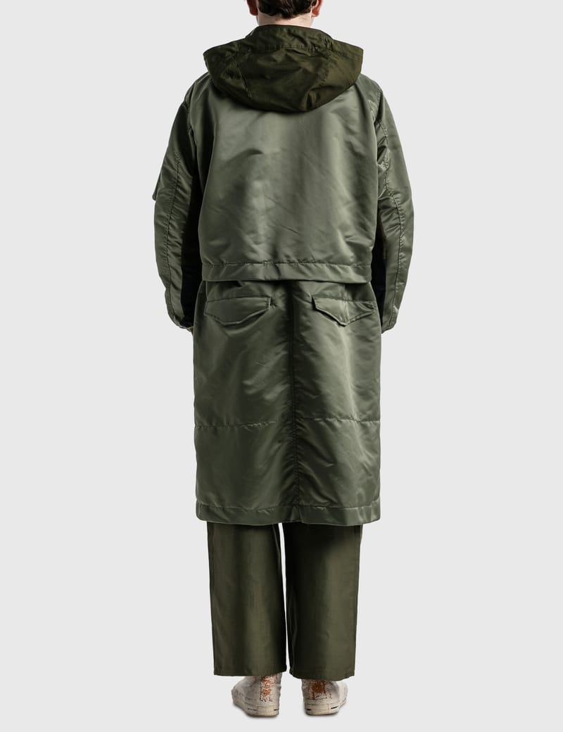 sacai Nylon Twill Mix military コート レア smcint.com