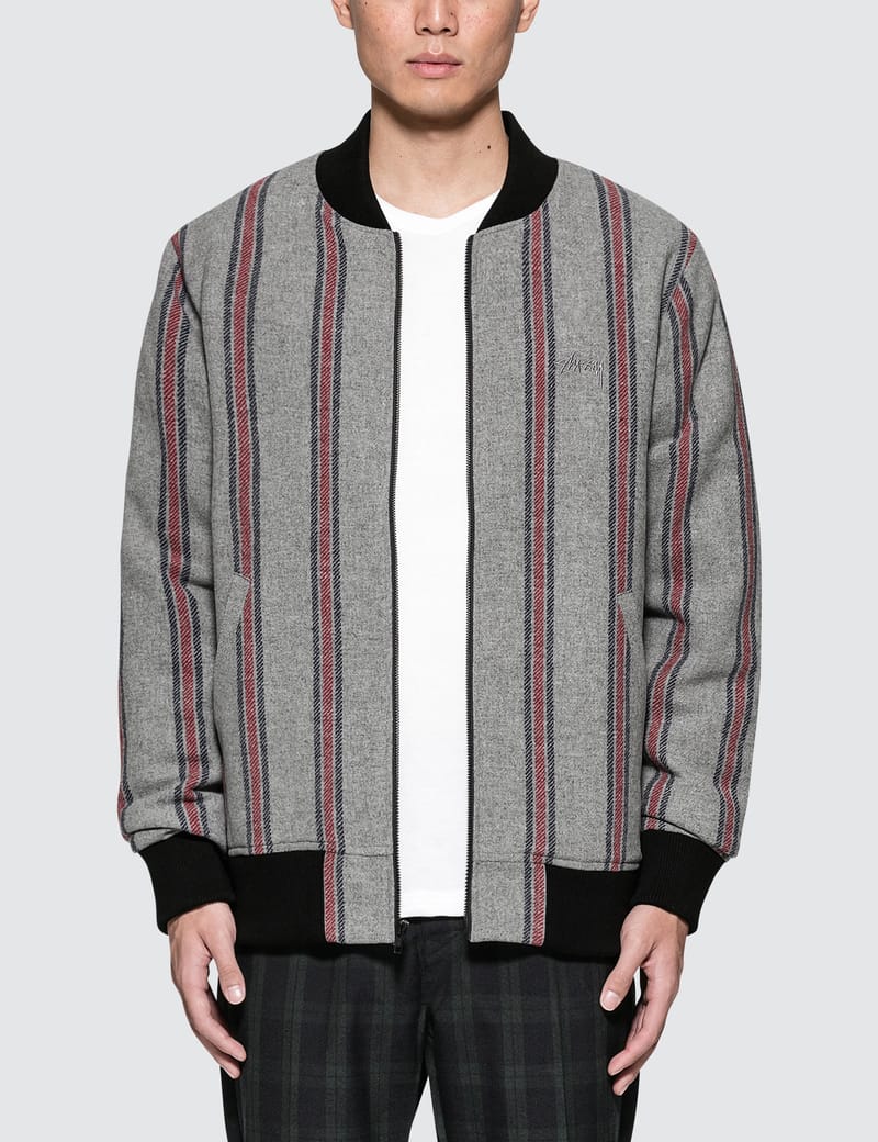 Stüssy - Wool Stripe Bomber Jacket | HBX - Globally Curated