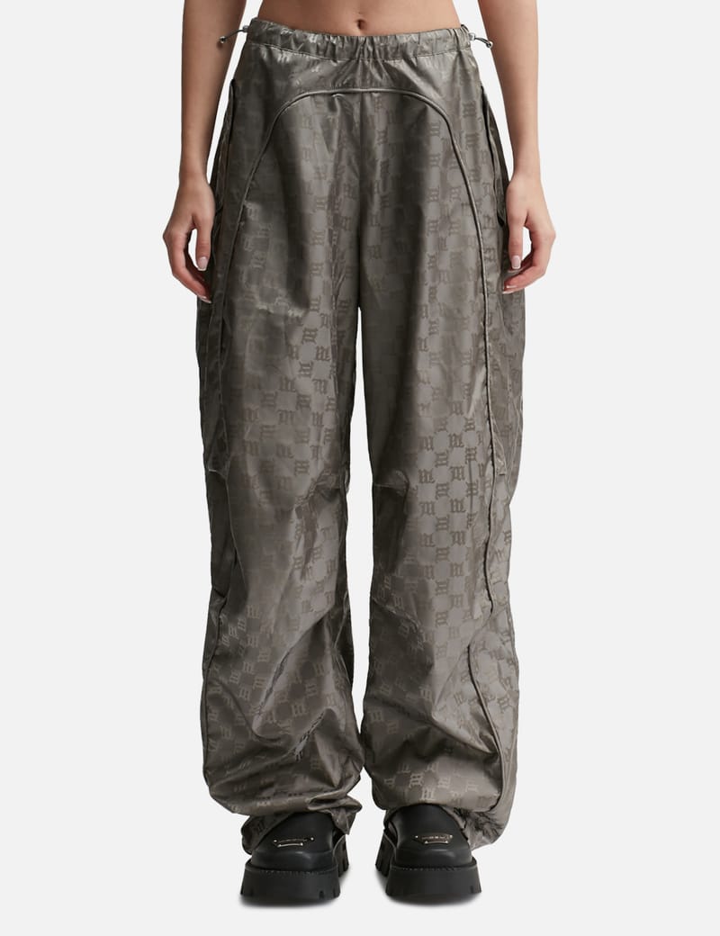 Misbhv - Nylon Monogram Parachute Trousers Grey | HBX
