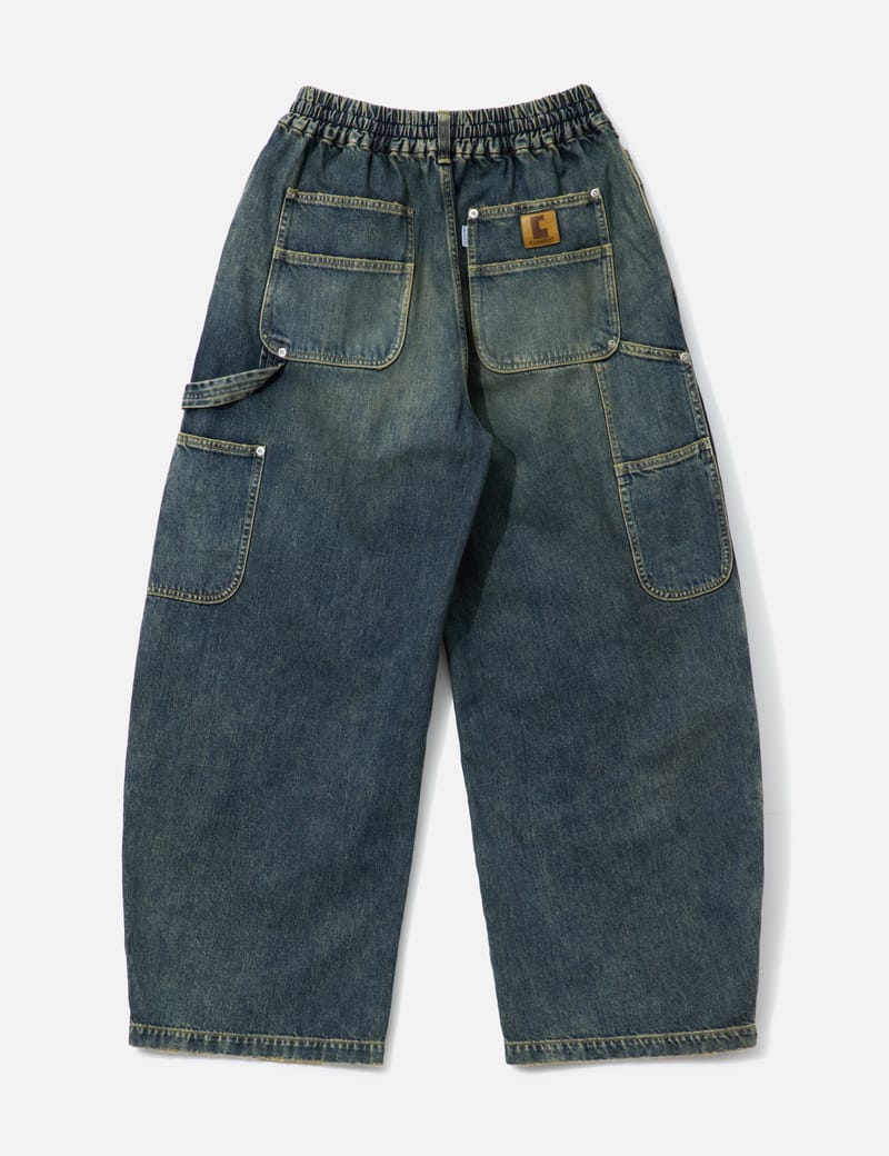 CLESSTE Vintage Dyed Selvedge Denim Double Knee Curved Worker