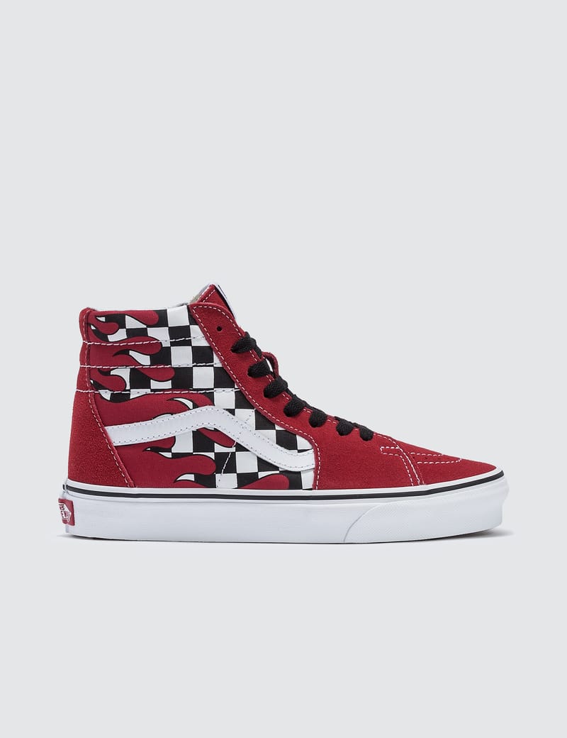 Red checkered flame on sale vans