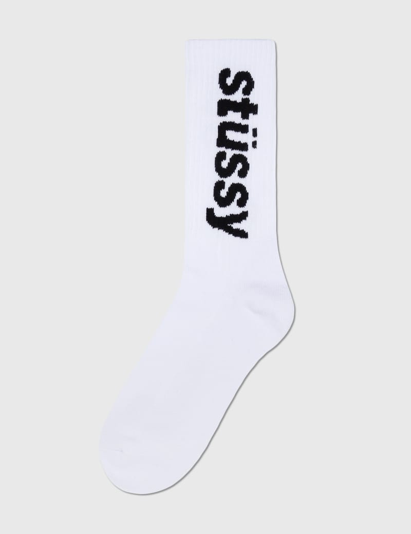 Stüssy - Helvetica Jacquard Crew Socks | HBX - Globally Curated