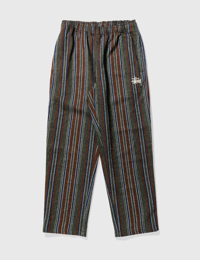 Wool Stripe Relaxed Pants