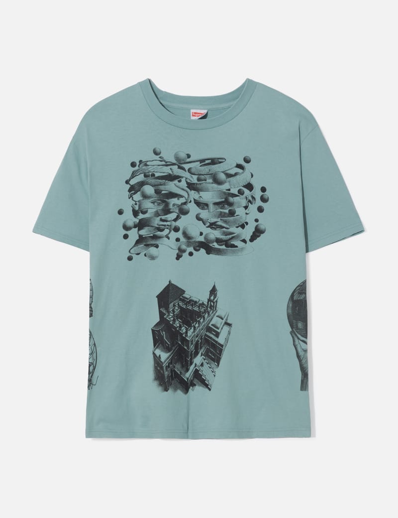 Supreme M.c. Escher Collage Tee In Blue | ModeSens