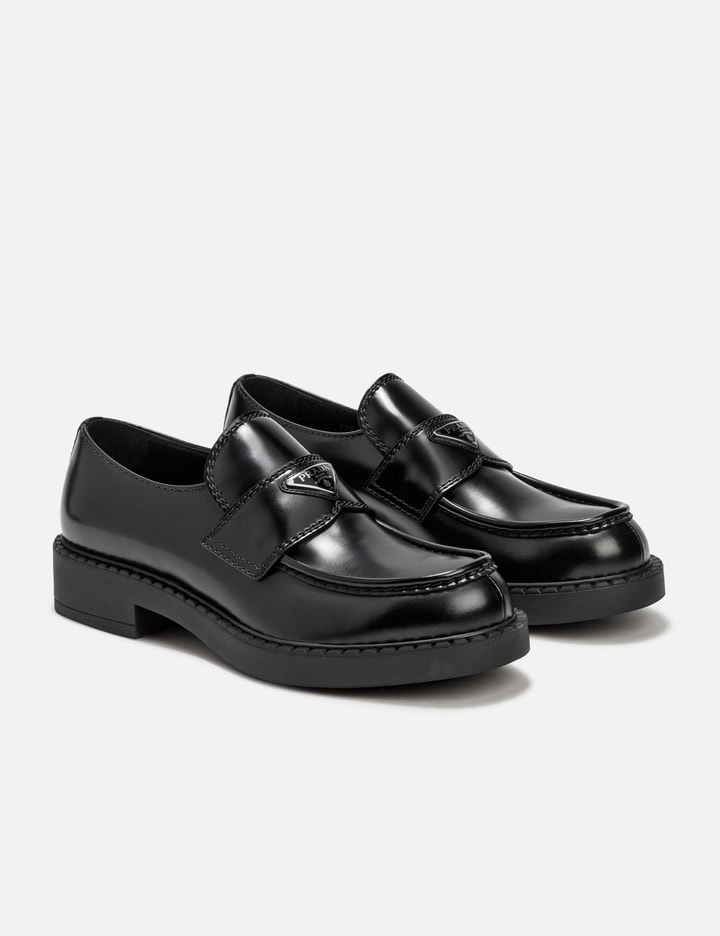 Prada - Chocolate Brushed Leather Loafers | HBX - Globally Curated ...