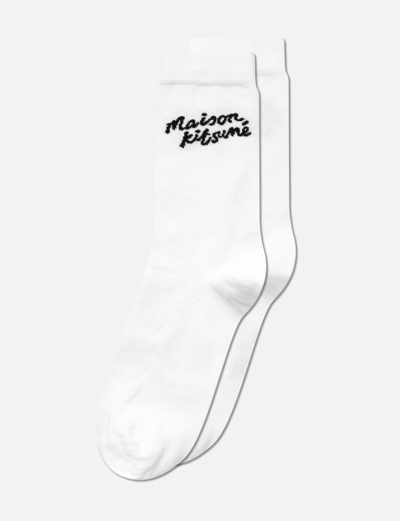 国内発送☆MAISON KITSUNE☆HANDWRITING SOCKS/WHITE Maison Kitsuné - Maison Kitsune Handwriting Socks | HBX