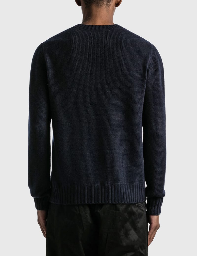 PRADA ウールxカシミヤ クルーネック セーター ネイビー ウールxカシミヤ クルーネック セーター | PRADA