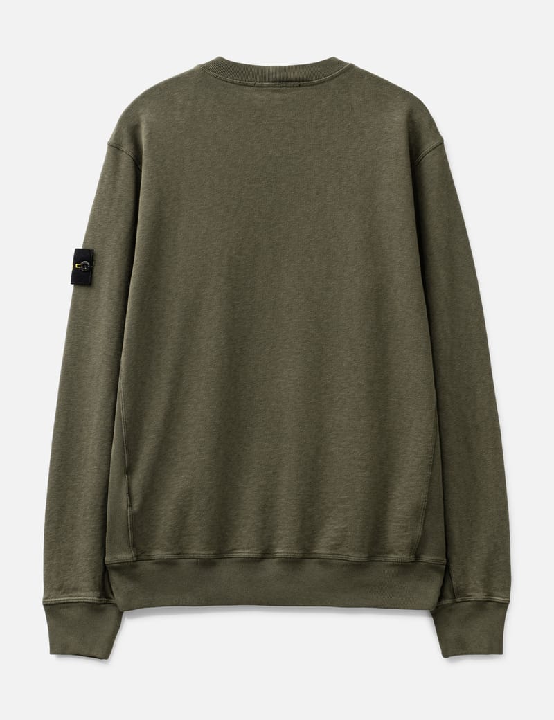 【送料&関税込】Stone  Crewneck Sweatshirt Stone Island logo-patch Crew Neck Sweatshirt | Blue | FARFETCH