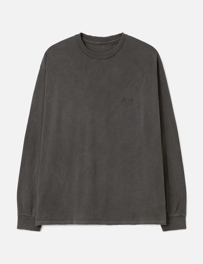 トップス ANCELLM DAMAGE WOOL CREW LS T-SHIRT ANCELLM Damage Waffle Crew Long Sleeves T-Shirt - Japanese cotton