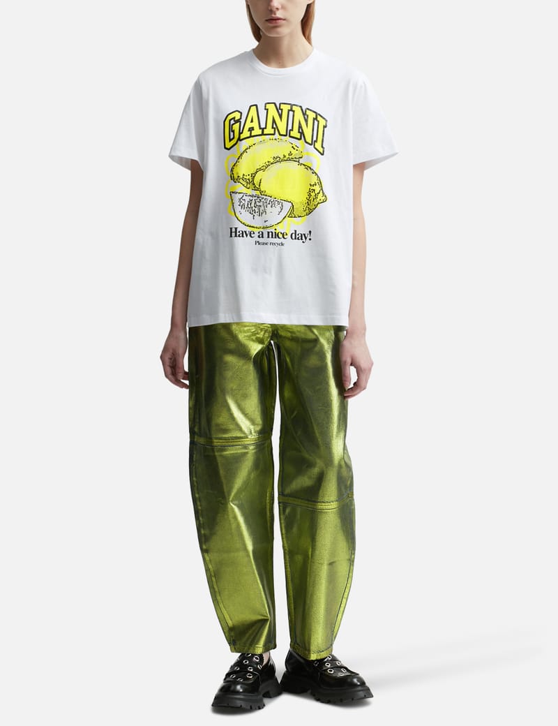 Ganni - White Relaxed Lemon T-shirt | HBX - Globally Curated