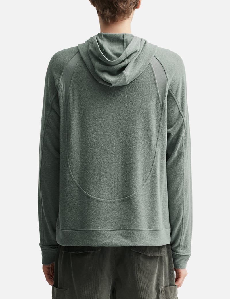 San San Gear Kapas Knit Zip-Up - Mint color-block hoodie with 2