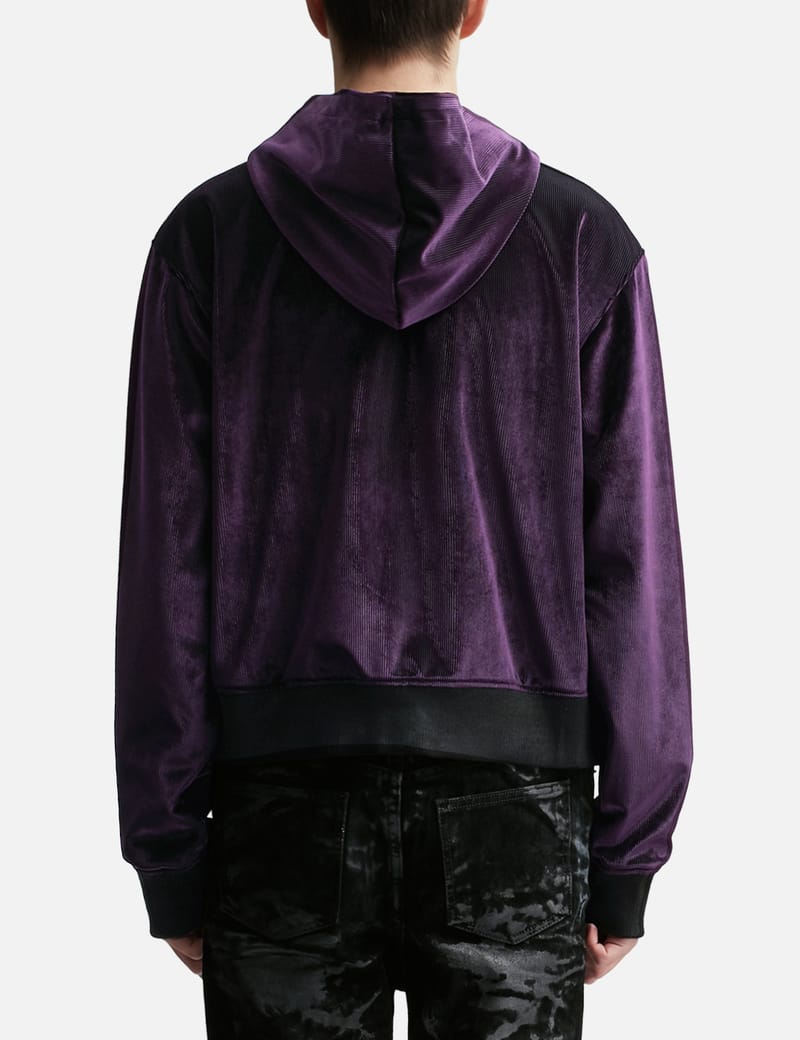 Undermycar - Austrian Church Patch-Up Purple Velvet Zipped Hoodie