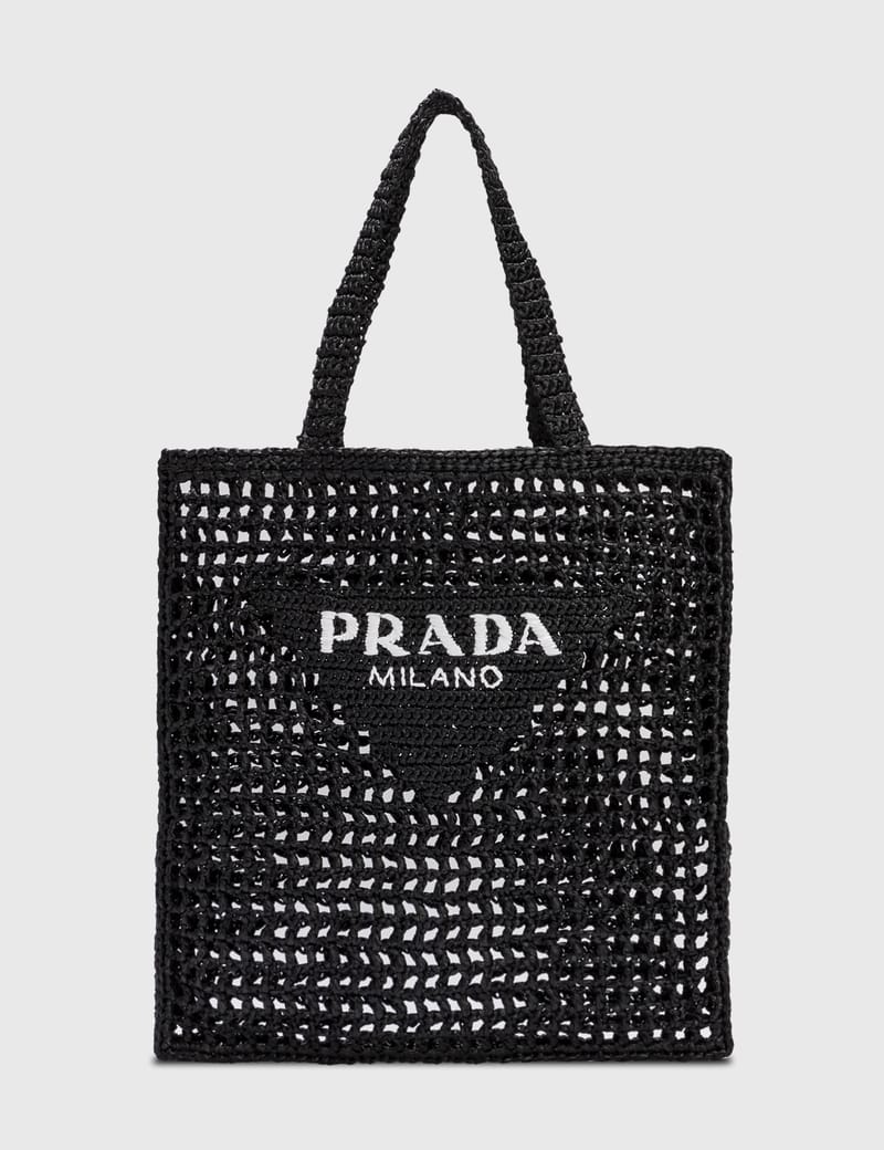 PRADA ラフィア バッグ Prada Prada Crochet Small Raffia Tote Bag (トートバッグ