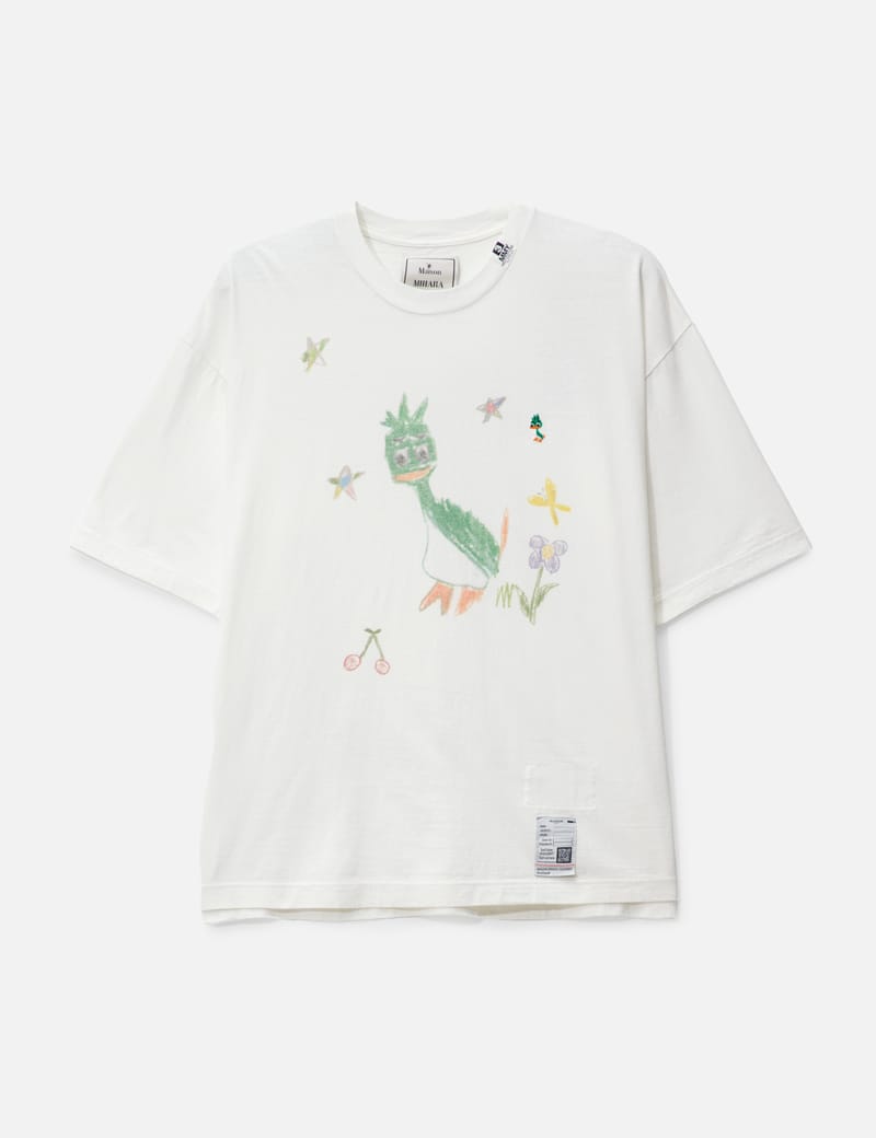 Maison Mihara Yasuhiro Leon Kids Doodle T-shirt - Oversized white