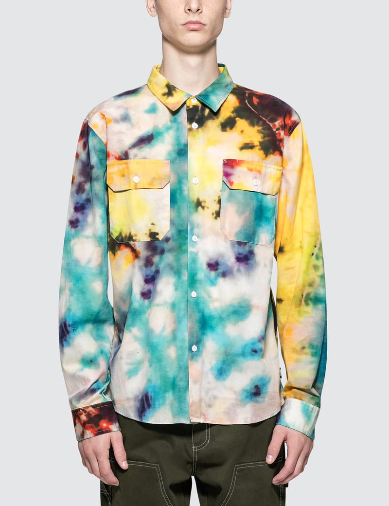 Stüssy - Tie Dye Work L/S Shirt | HBX - Globally Curated Fashion